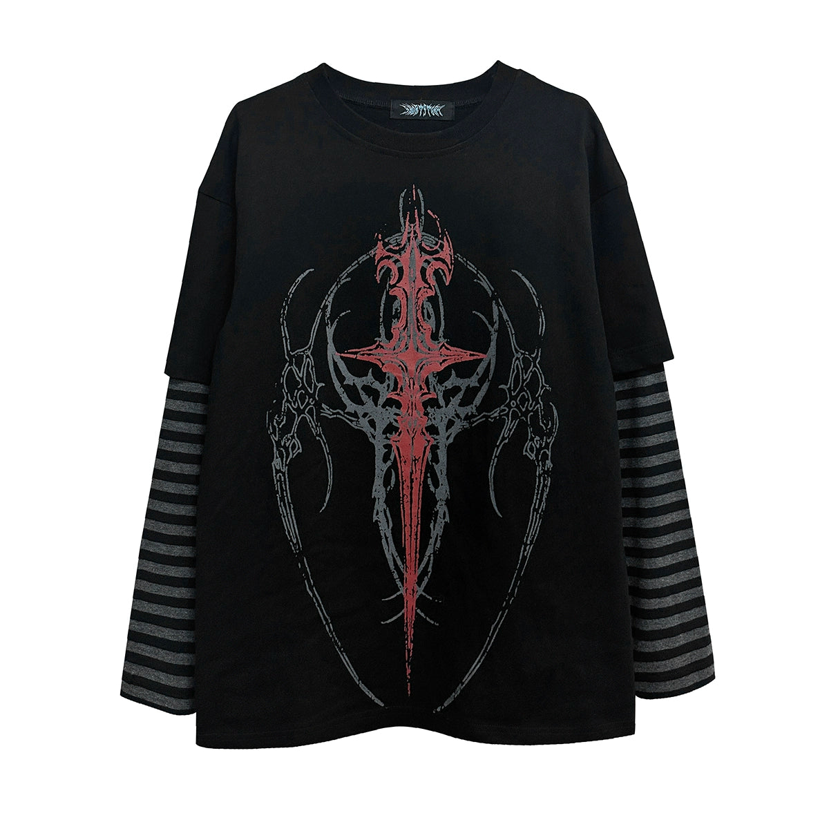 Wetbody Rock Diablo Print Fake Two Piece Long Sleeve