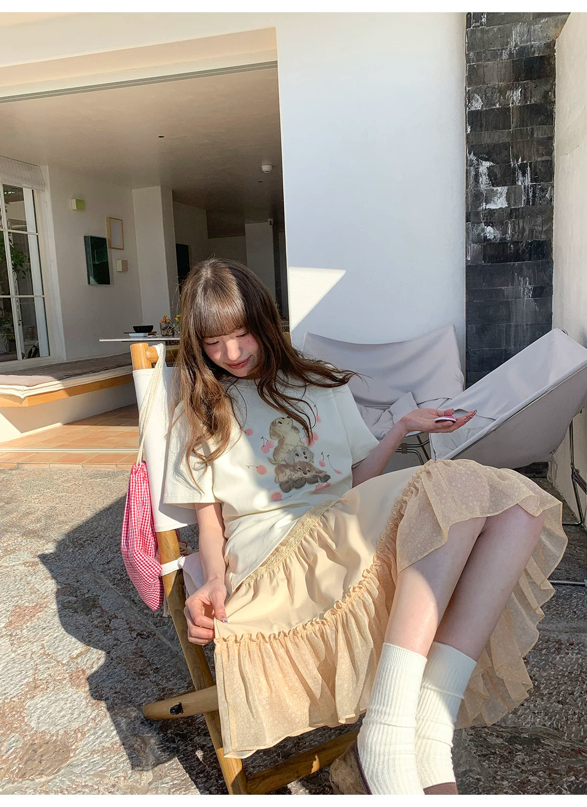 KANO Chiffon Three-dimensional Splicing Skirt