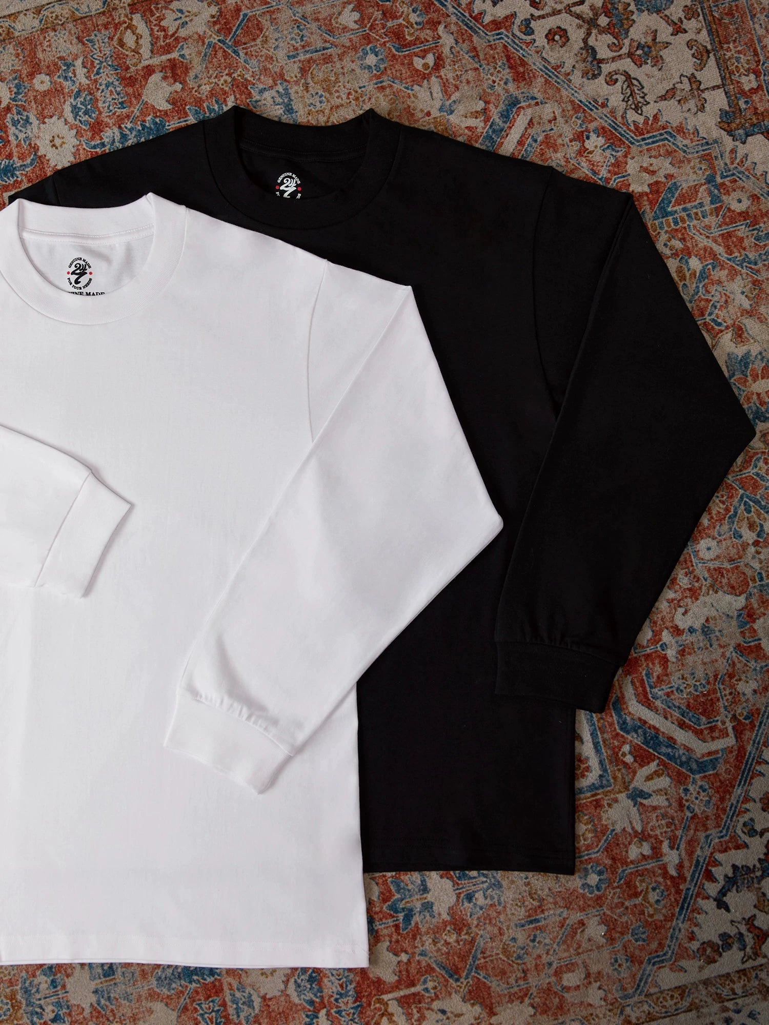 SWFI Branch Line Pure Cotton Loose Solid Color Basic Small Neckline Long Sleeve