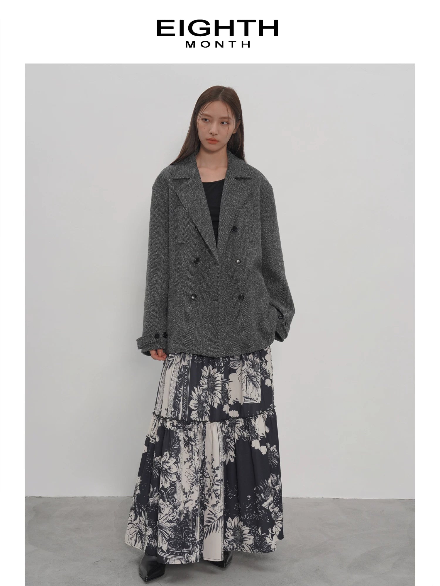 EIGHTHMONTH Retro Slim Long Skirt