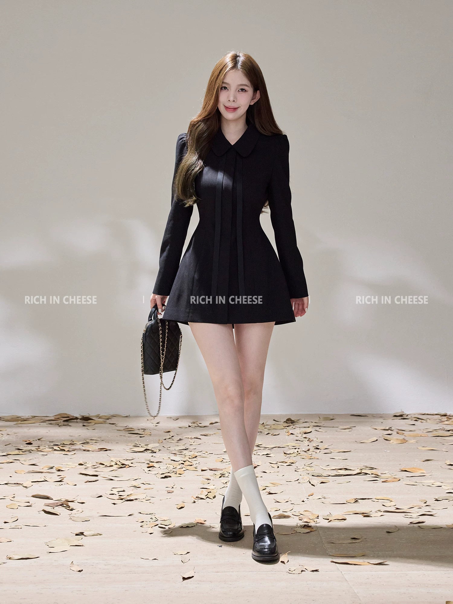 RICH IN CHEESE Waist and Thin Temperament Dress