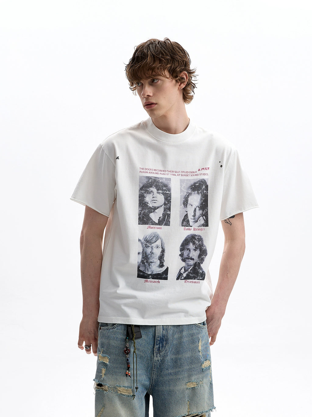 A PUEE Retro Band Portrait Print Tee