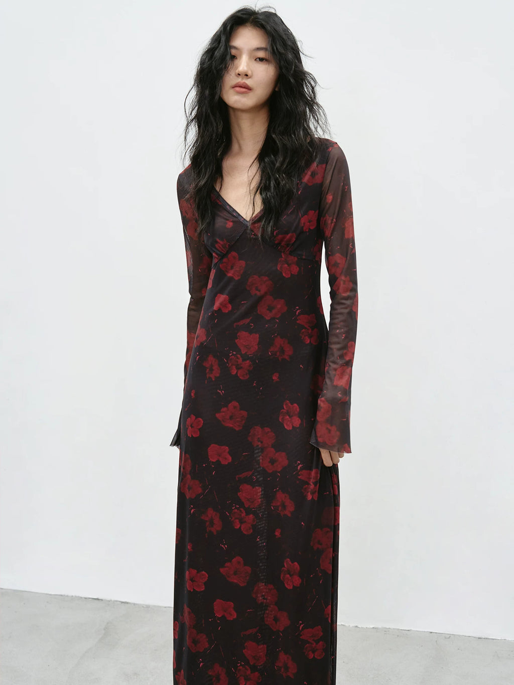 EIGHTHMONTH Contrasting Print Long Dress