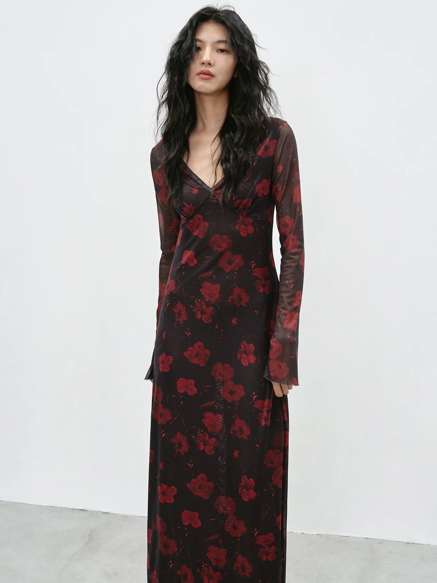 EIGHTHMONTH Contrasting Print Long Dress