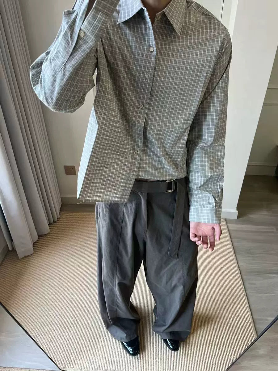 TWOMOONS Versatile Casual Checked Shirt