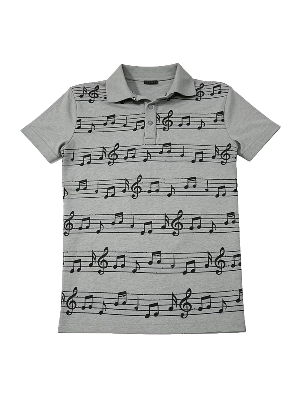 FTS Note Sheet Music Straight Shoulders Slim Polo Tee