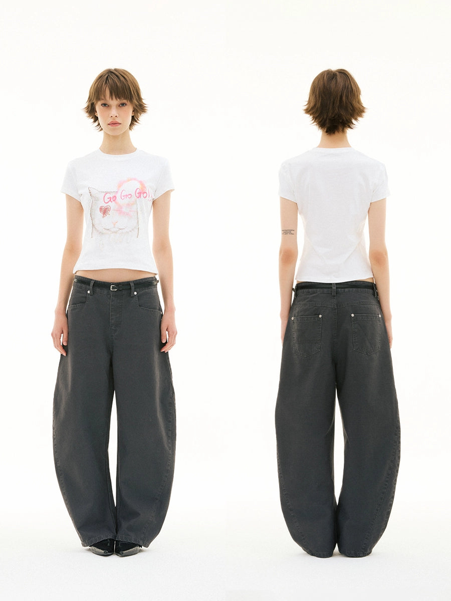 FUNKYFUN Kitten Color Hot Diamond Small Version Elastic Tee