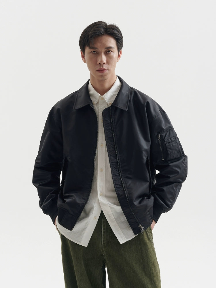 BUTTBILL Vintage Loose Silhouette Flight Jacket
