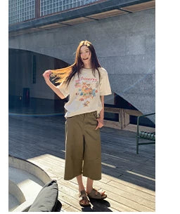 KANO Cartoon Bear Pullover Round Neck Casual Tee