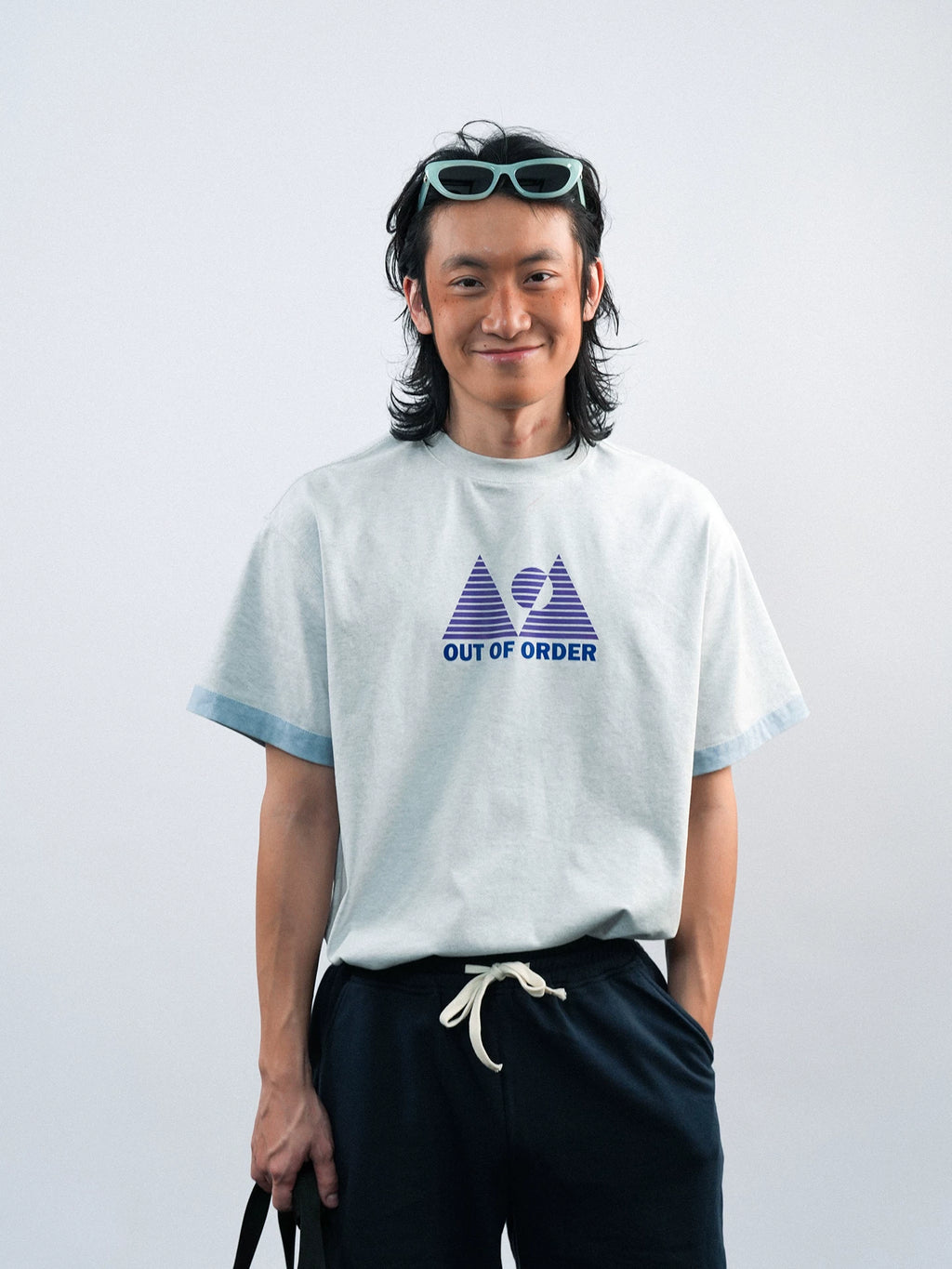 O3PARK Retro Sports and Leisure Contrasting Color Tee