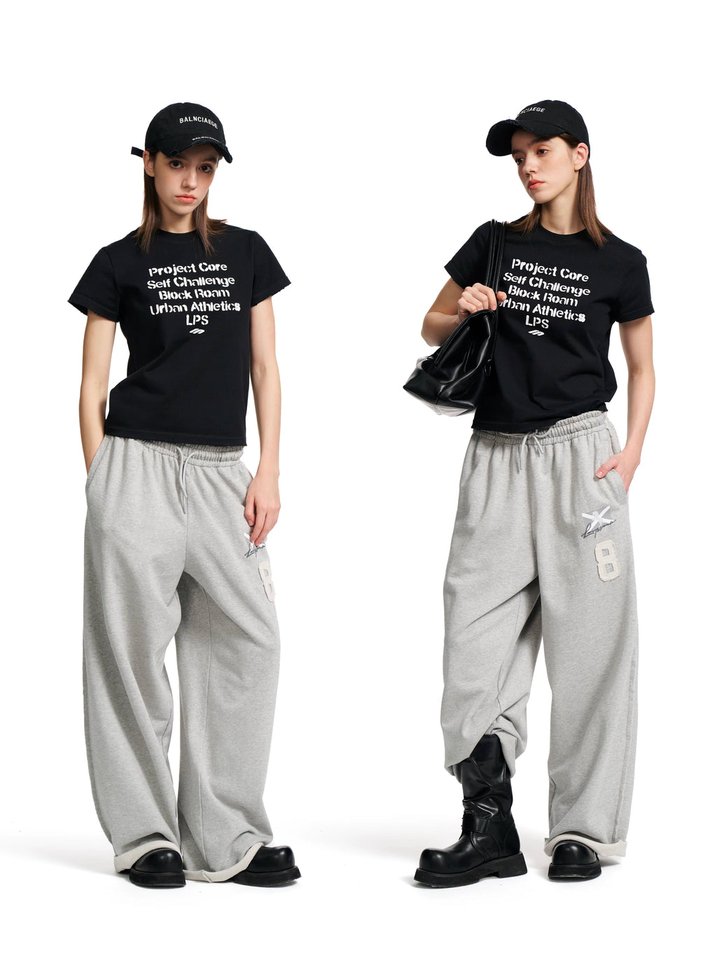 Loopsoon Letter Print Loose Casual Tee