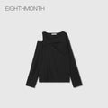 EIGHTHMONTH Slash Shoulder Hollow Loose Long Sleeve