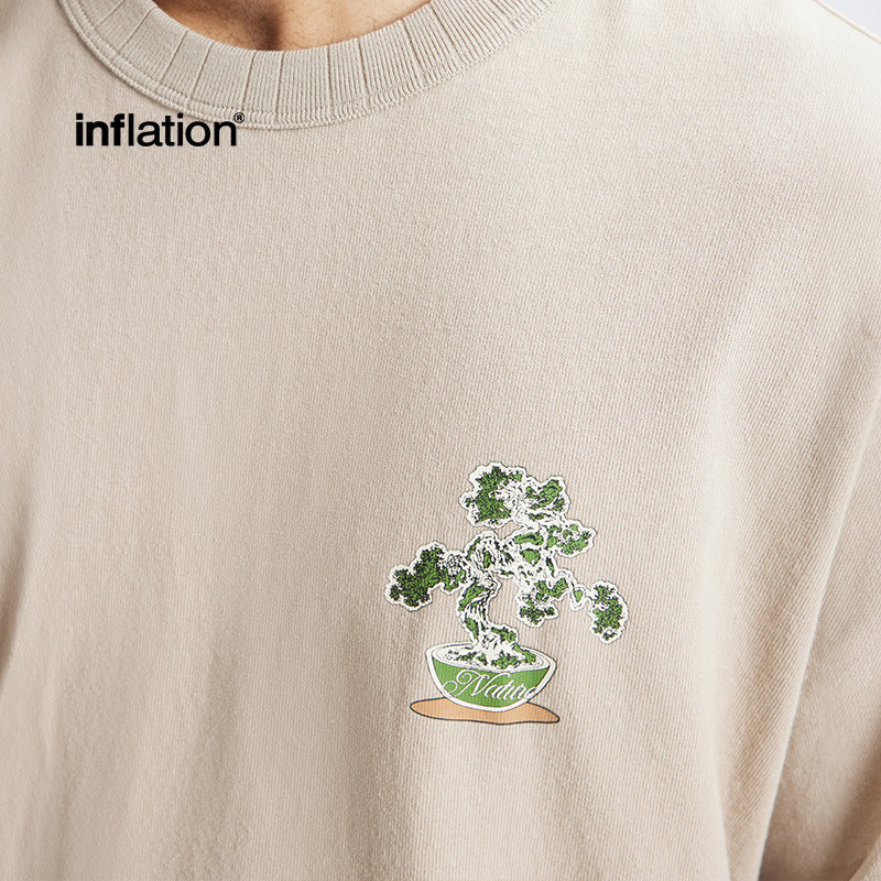 INF 250G retro green plant Heavy 100% Cotton Tee