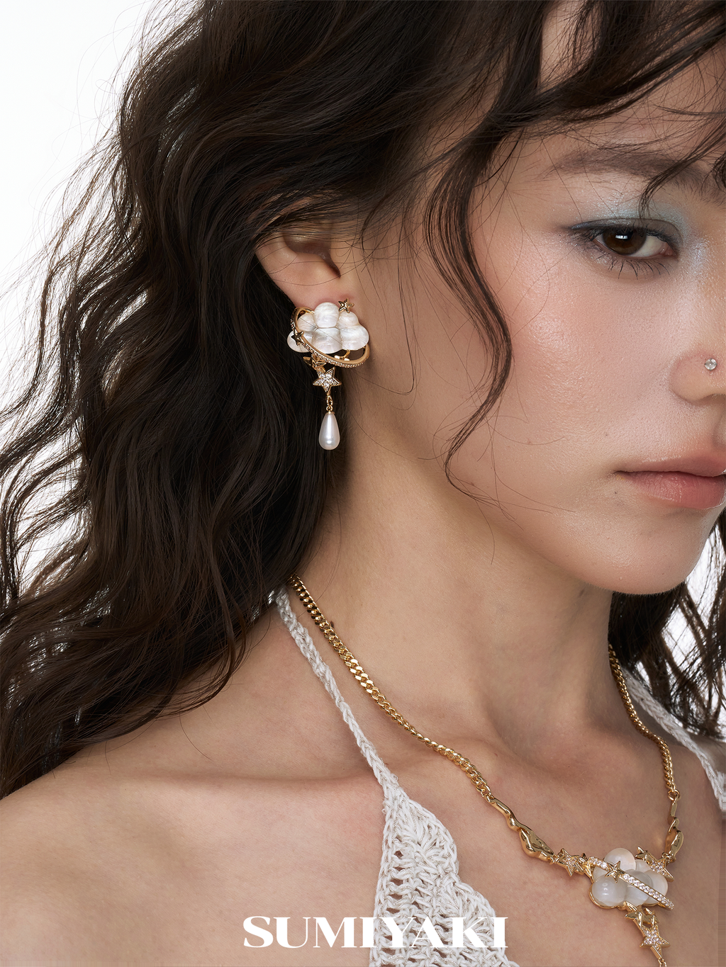 SUMIYAKI Temperament Diamond-encrusted Light Luxury Earrings
