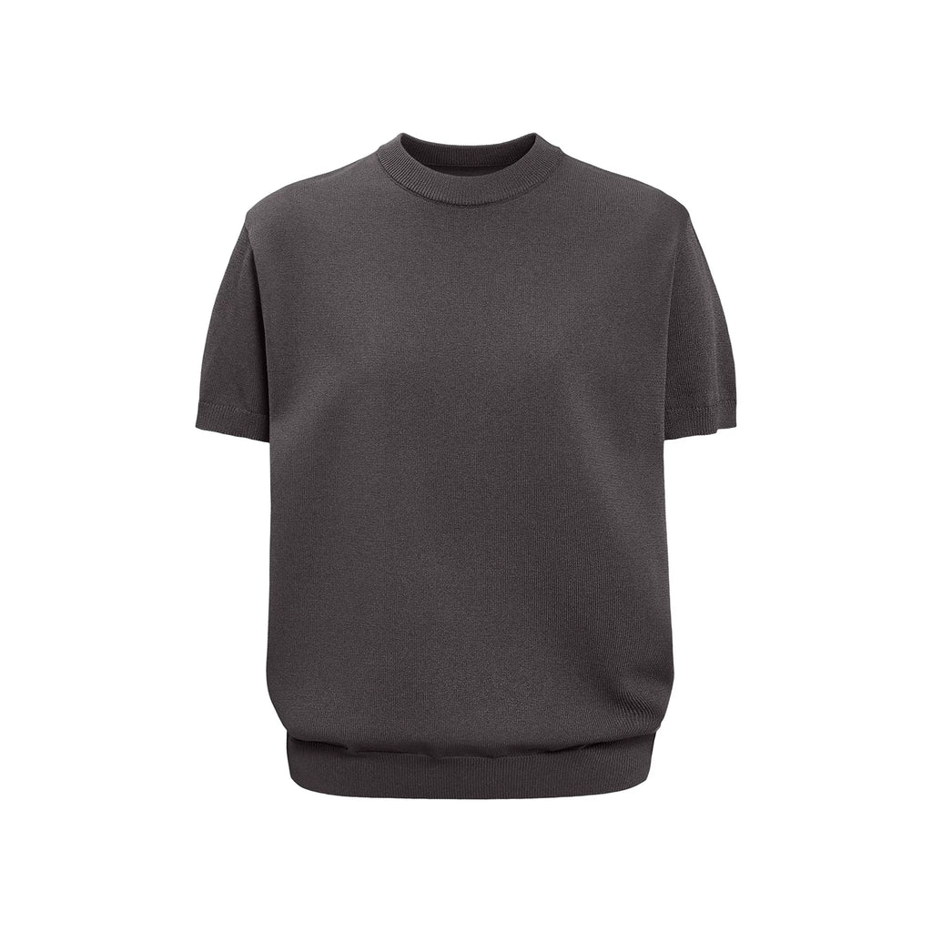 Sameuoo Crew Neck Shoulder Knit Tee