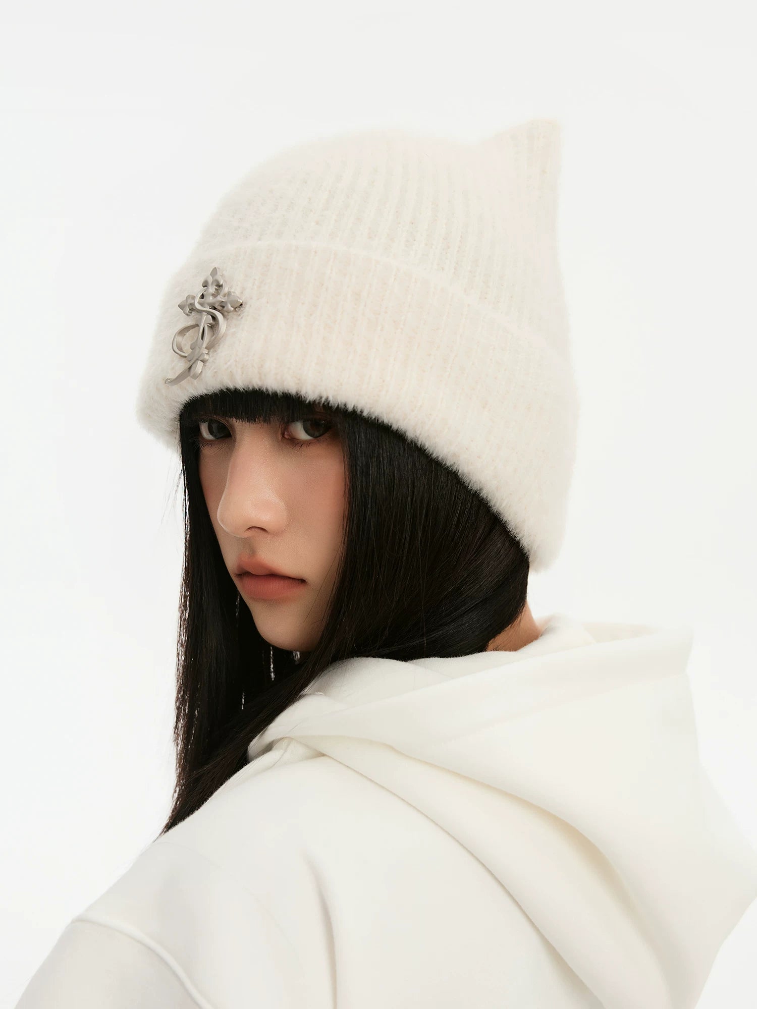 STK Imitation Mink Cat Ears Casual Knitted Hat