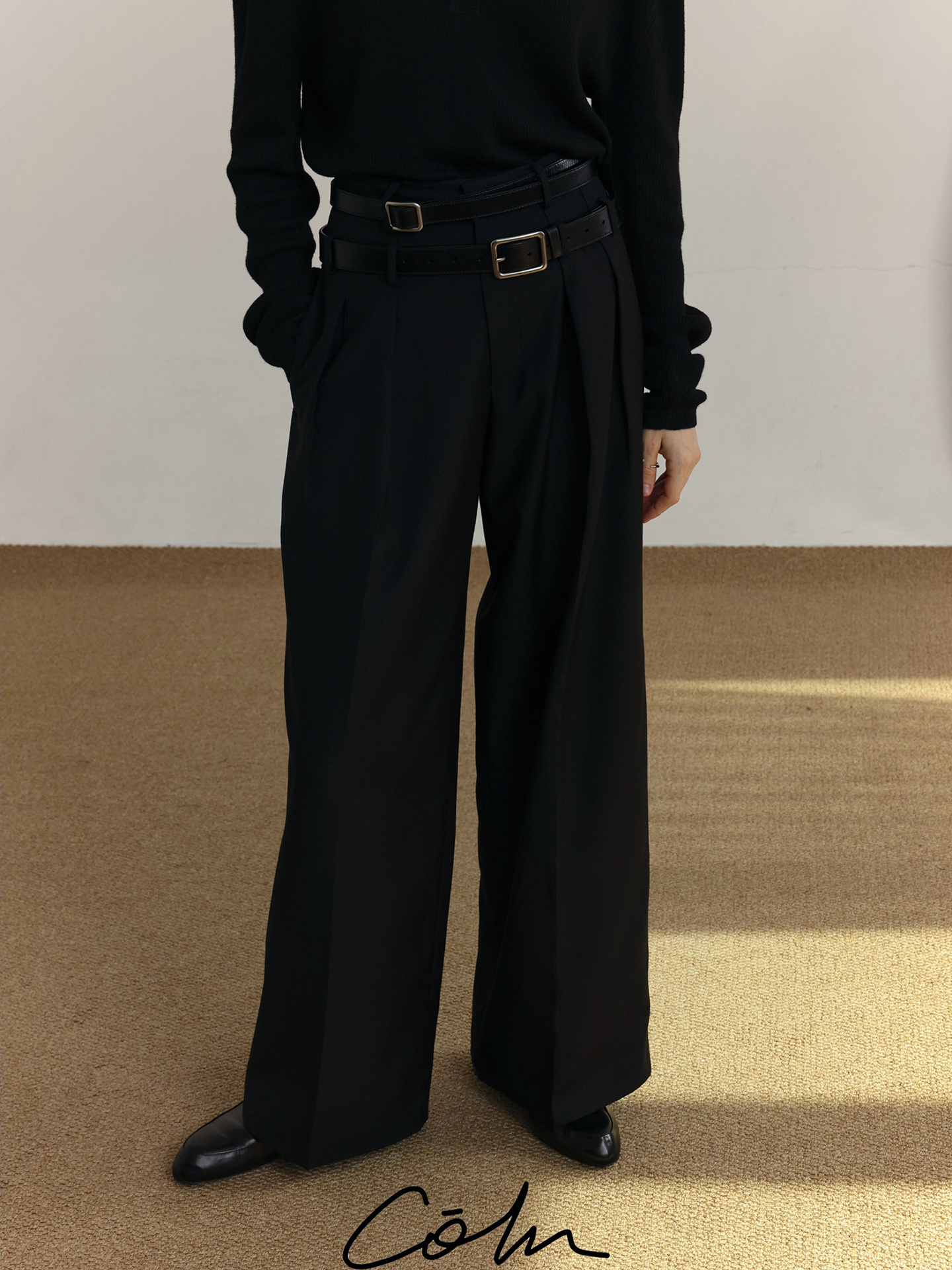 COLN double-waist suit pants
