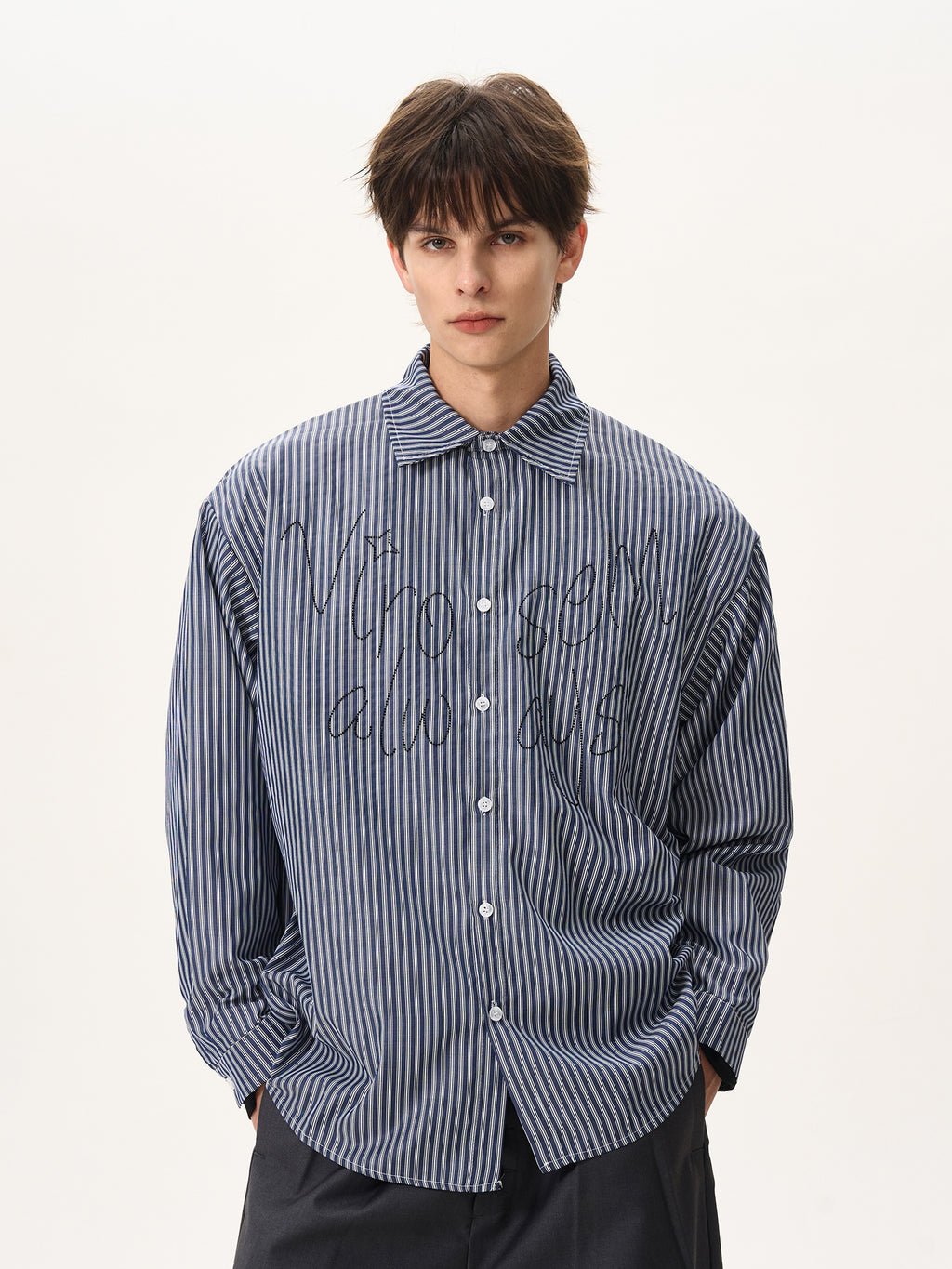 BTSG Vertical Stripe Diamond Alphabet Shirt