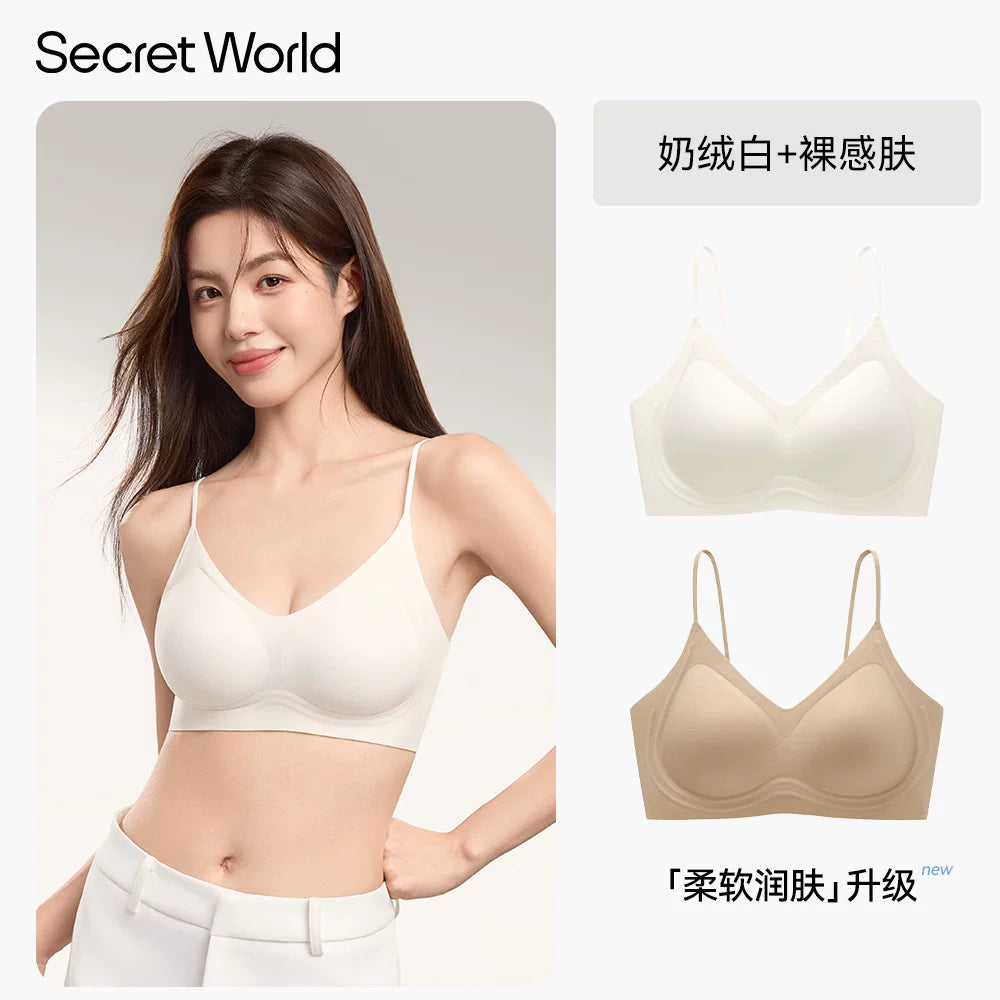 Secret World Small Breasts Collected Skinny Shoulder Straps Bra Cover