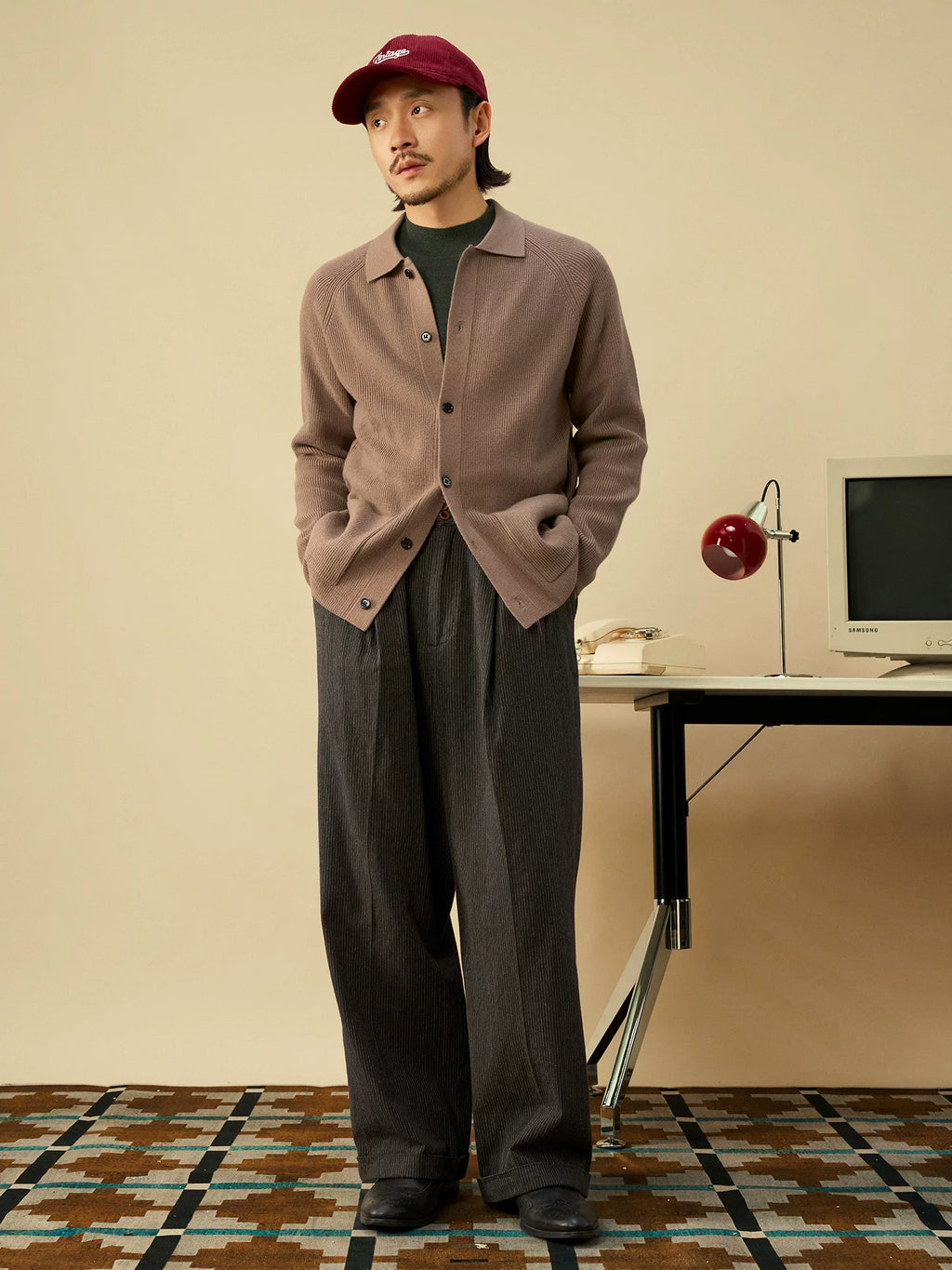 SOARIN Polo Neck Knitted Light Luxury Casual Business Sweater Jacket