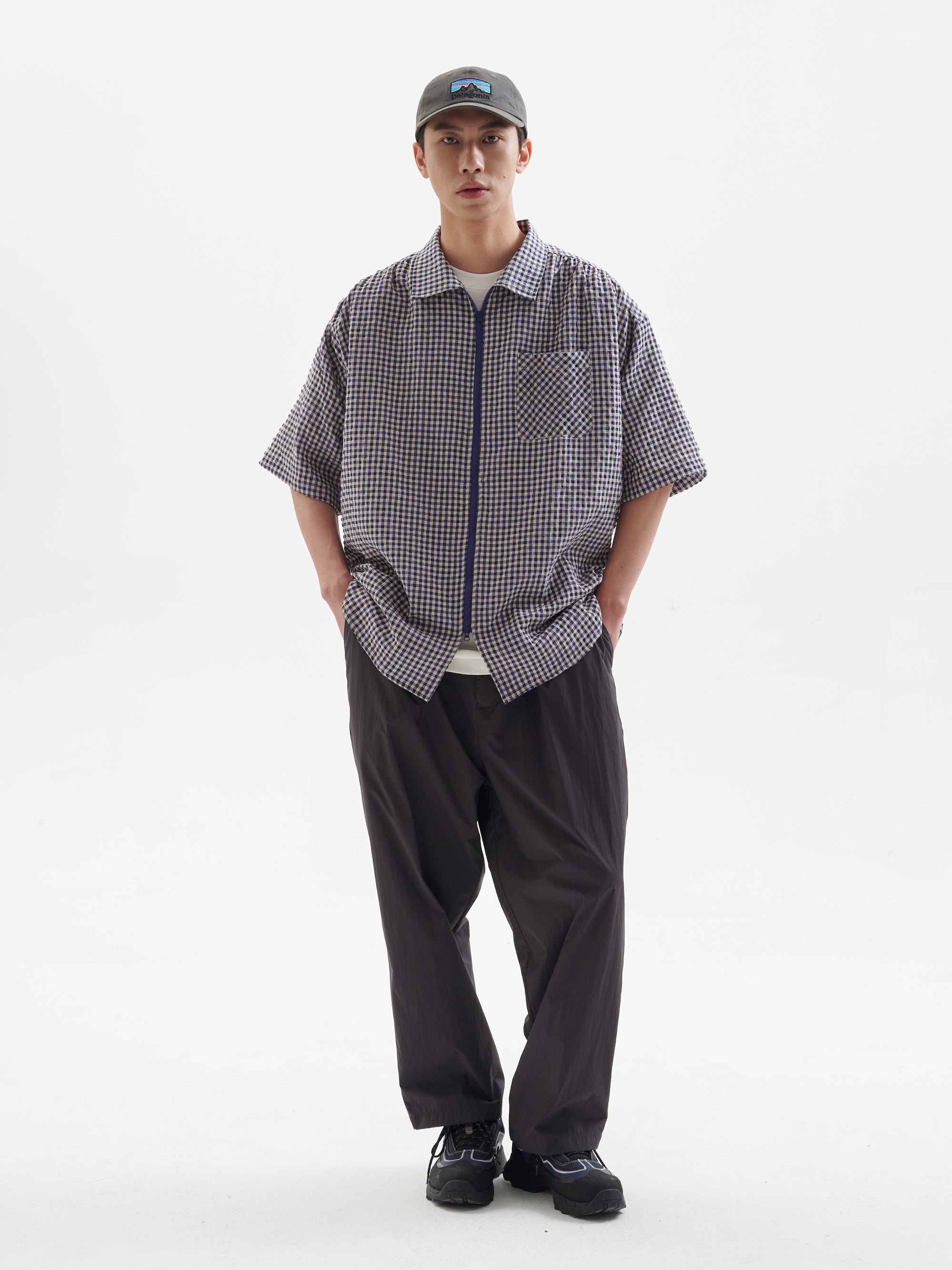BUTTBILL Linen pleated loose Japanese Cotton Shirt