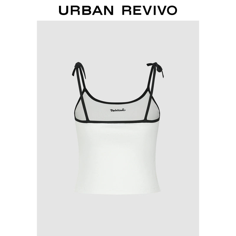 URBAN REVIVO Contrasting Splicing Slim and Thin Sling Vest
