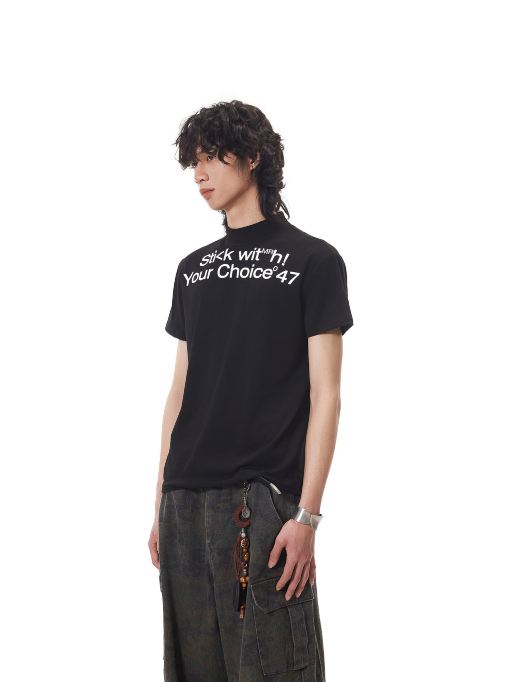 BTSG turtleneck front shoulder fit Slim Tee