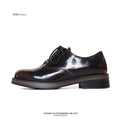 SHENLV STUDIO two-color leather glossy Derby shoes