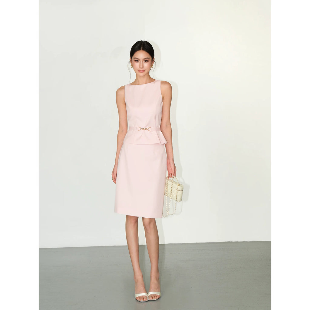 NEVA HU Temperament Sleeveless Vest Waist Skirt Set