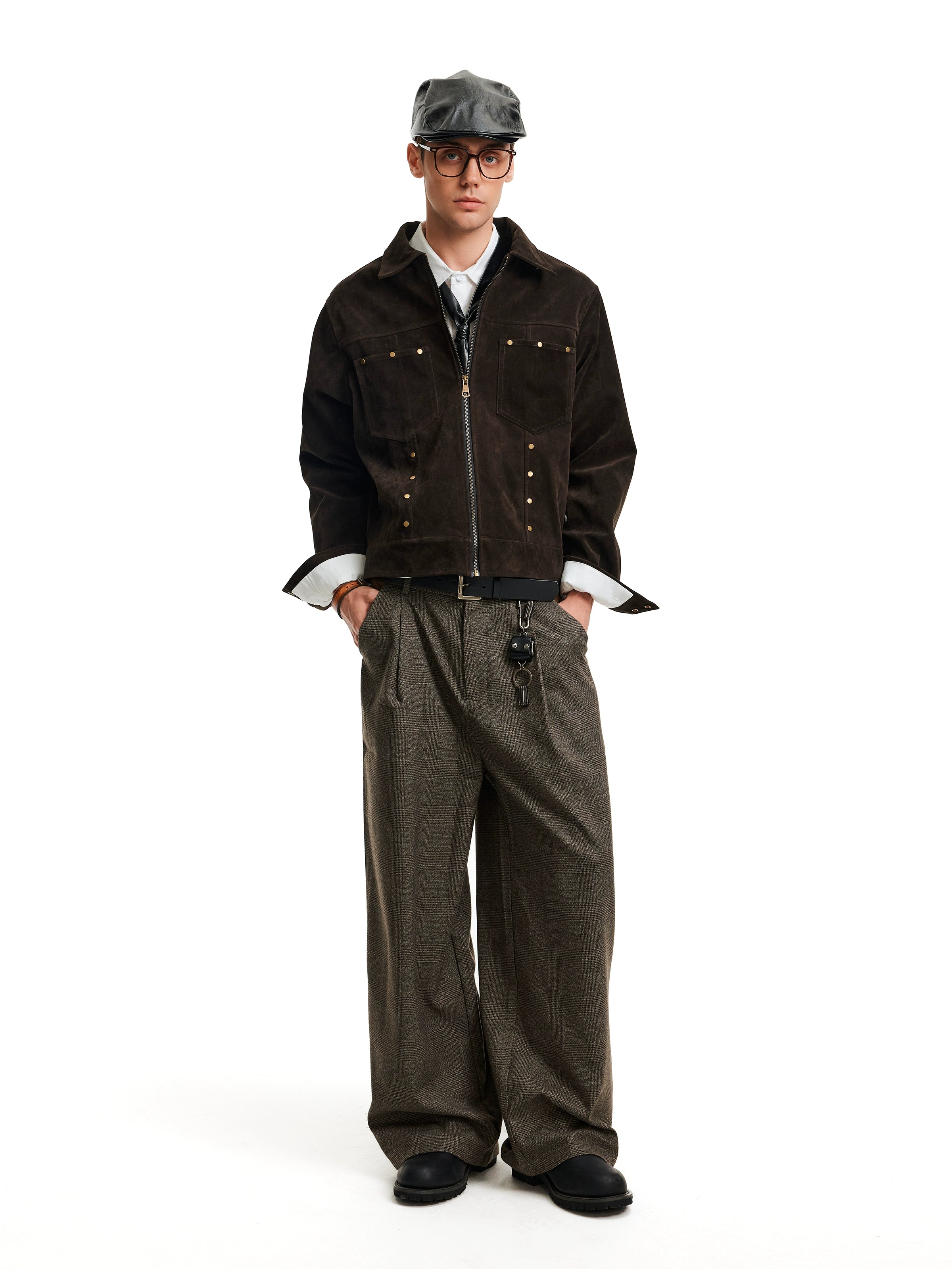 MADWITCH Vintage Rivet Suede Jacket