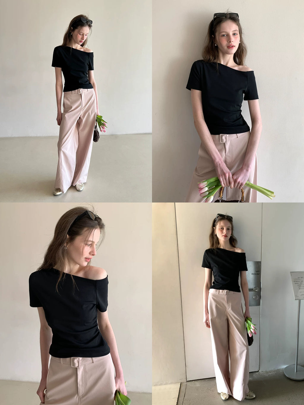 EGGKA High Waist Straight Versatile Casual Pants