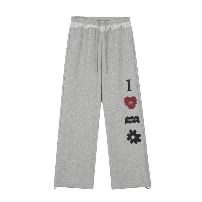 Nariele Fun Print Straight Casual Pants