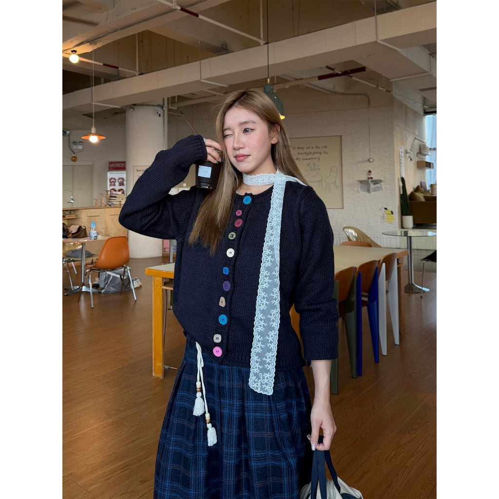 CCYE Colored Button Knitted Sweater Jacket