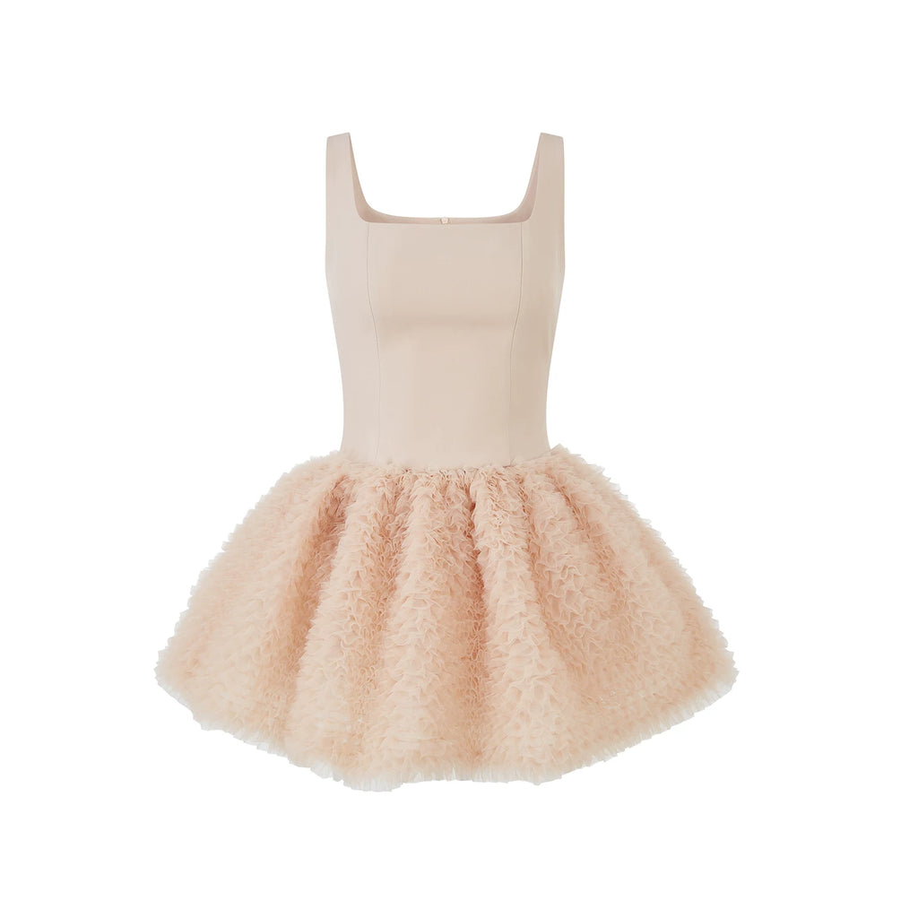 Avenement Temperament Square Neck Slim Sleeveless Dress