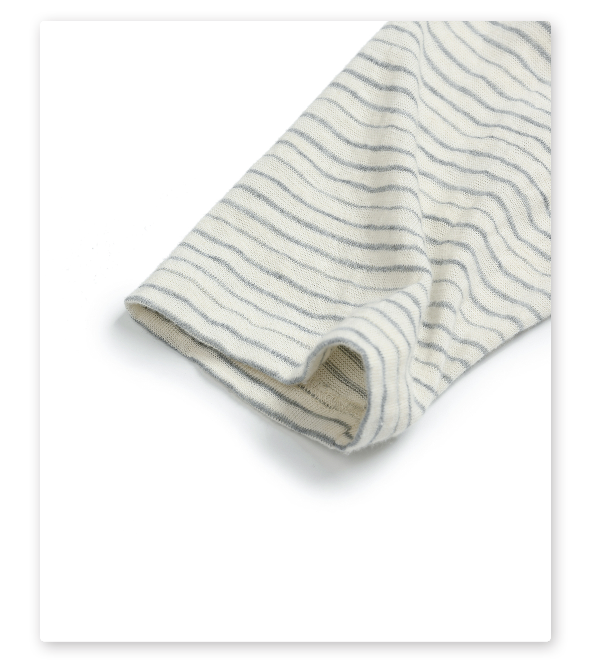 Set for Life Striped Lazy Casual Short Wide Crew Neck Long Sleeve