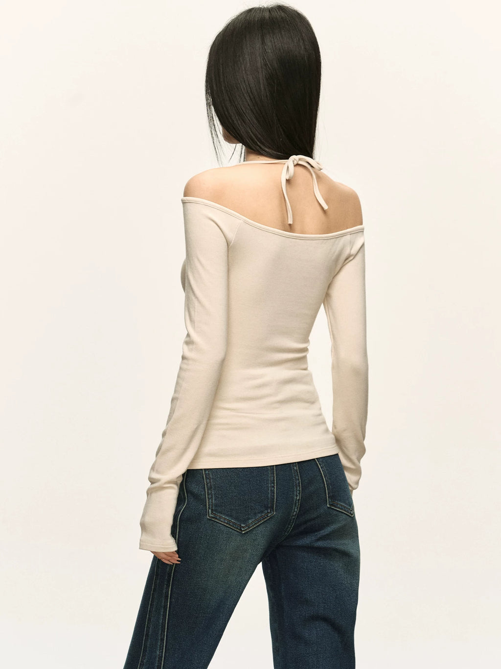 Anna Aneae Neck Slim Long Sleeves