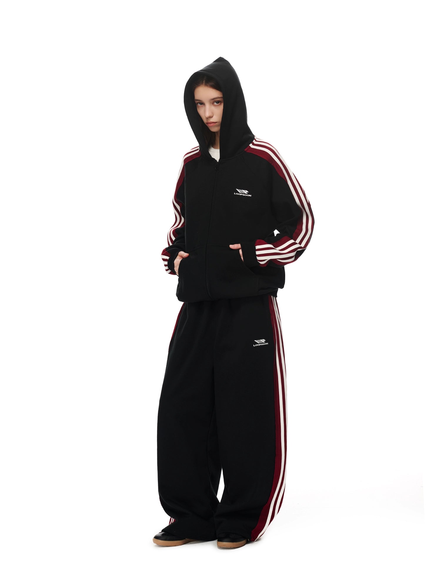 Loopsoon Fashion Splicing Loose Set