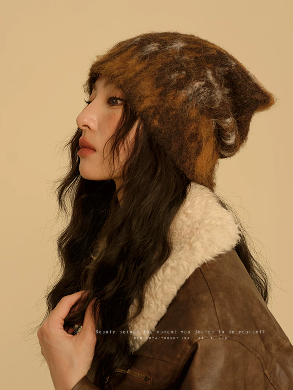 YORSOY Retro Tie-dye Knitted Wool Hat
