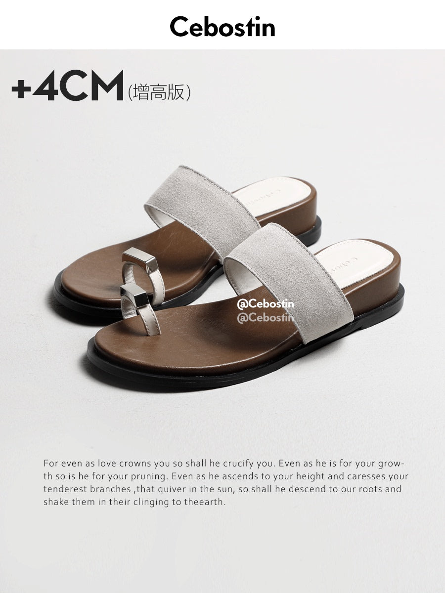 Cebostin Heightened Thick-soled Toe Cold Slippers