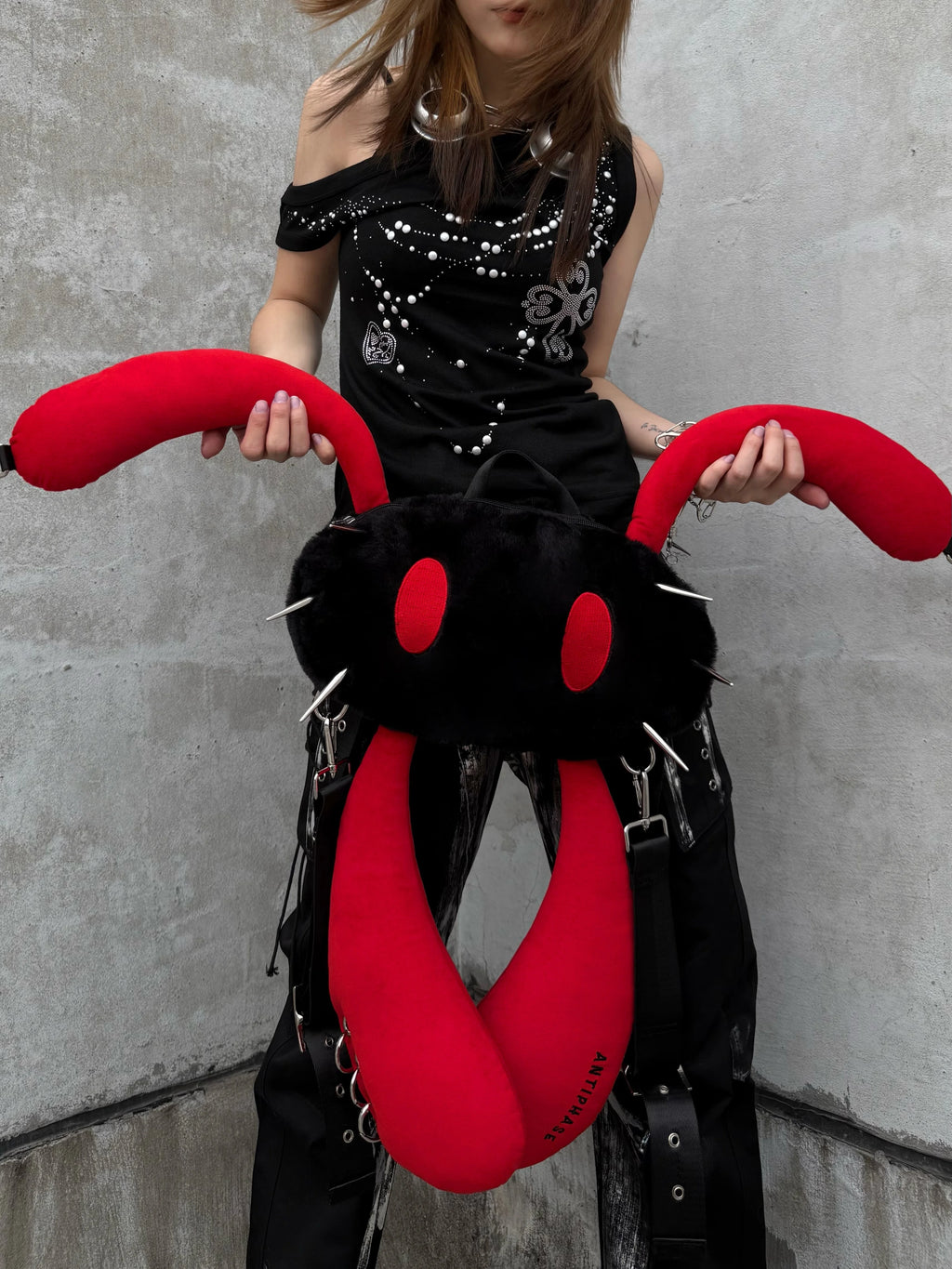 Antiphase Punk Rabbit Four-eared Rabbit Enlarged Version Multi-back Bag