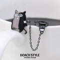 DOACH Extended Life Coffee Cat Ear Bone Clip Chain Earrings