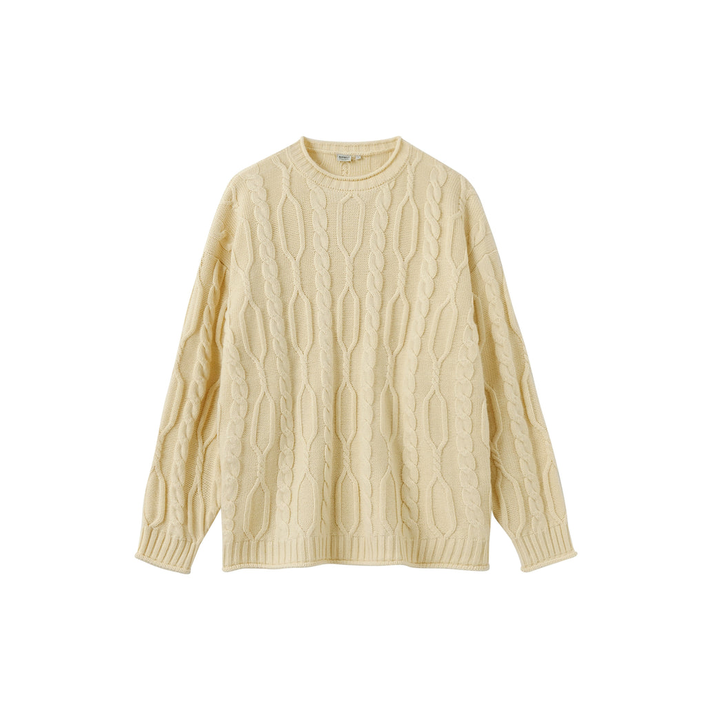 BUTTBILL 15% wool knitted 700G twisted woven sweater