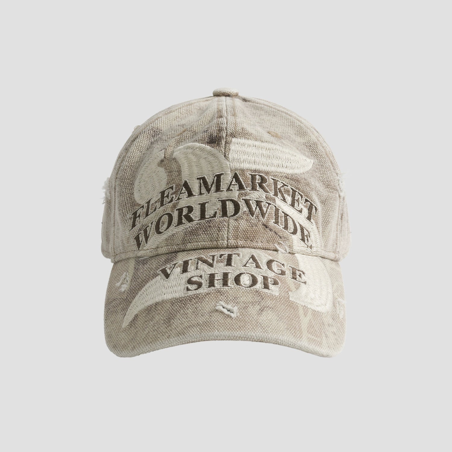 Fleamarket Vintage Washed Heavy Industry Alphabet Embroidered Baseball Cap