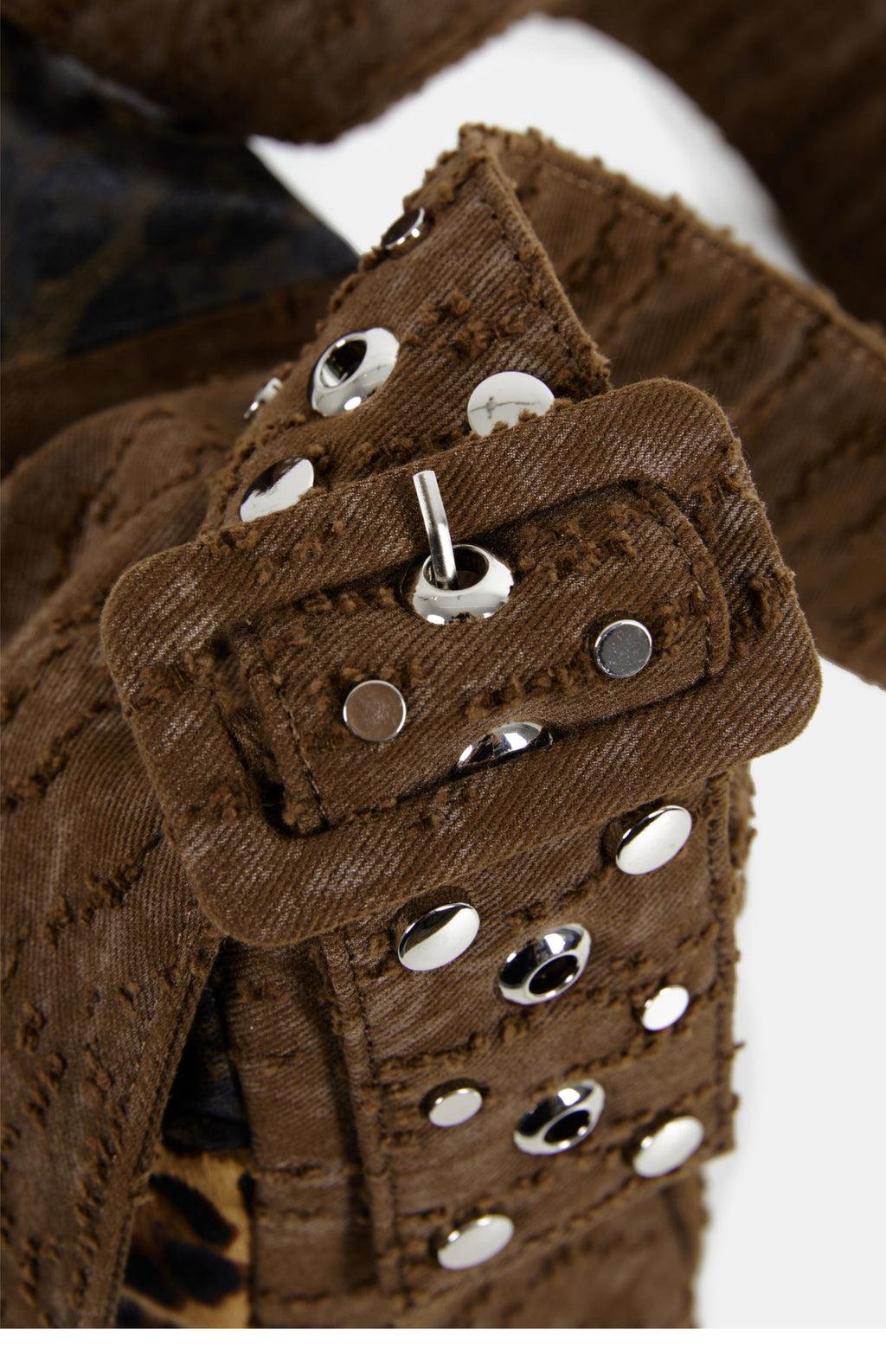 DirtySix "rahrah! Jaguar!" Ah Leopard messenger cow fur bag