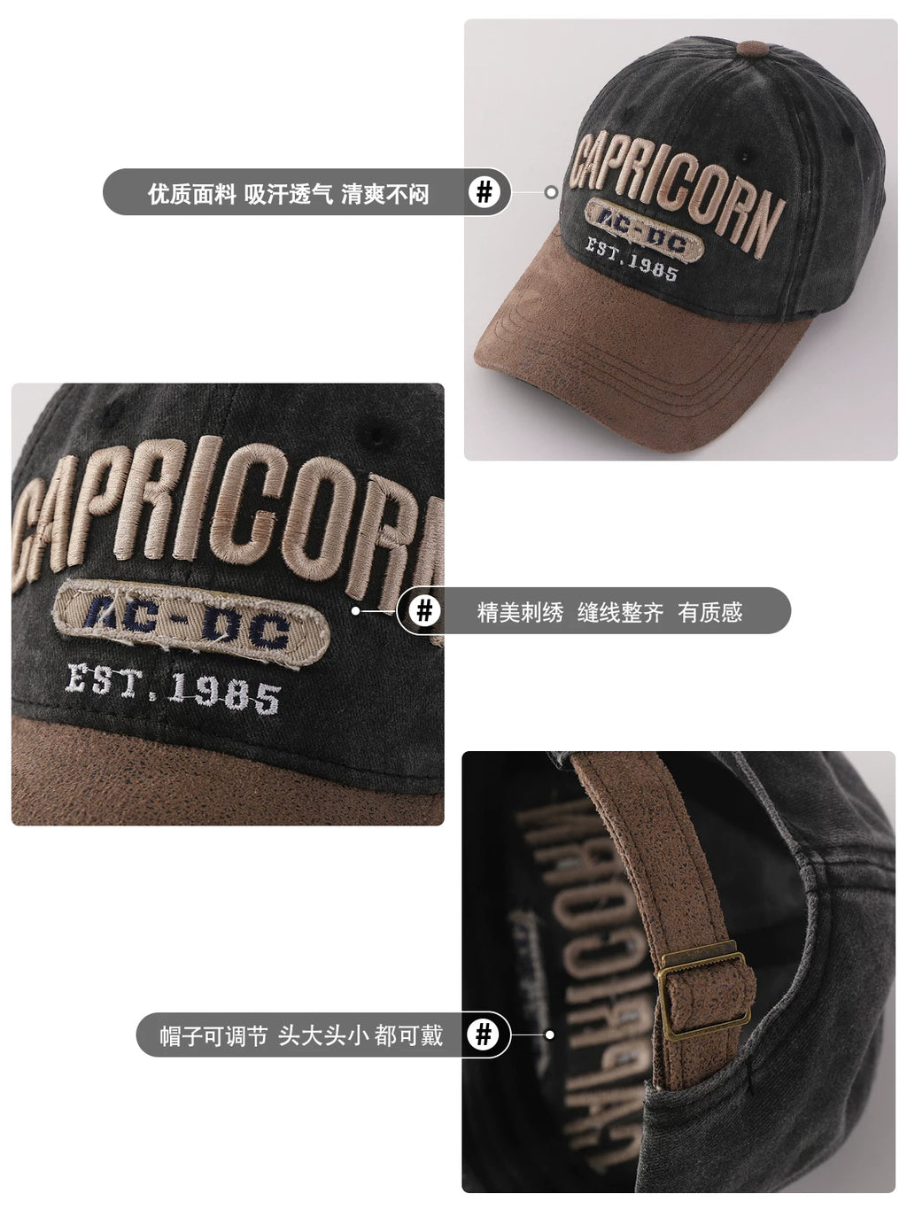 YORSOY Retro Casual Denim Baseball Cap