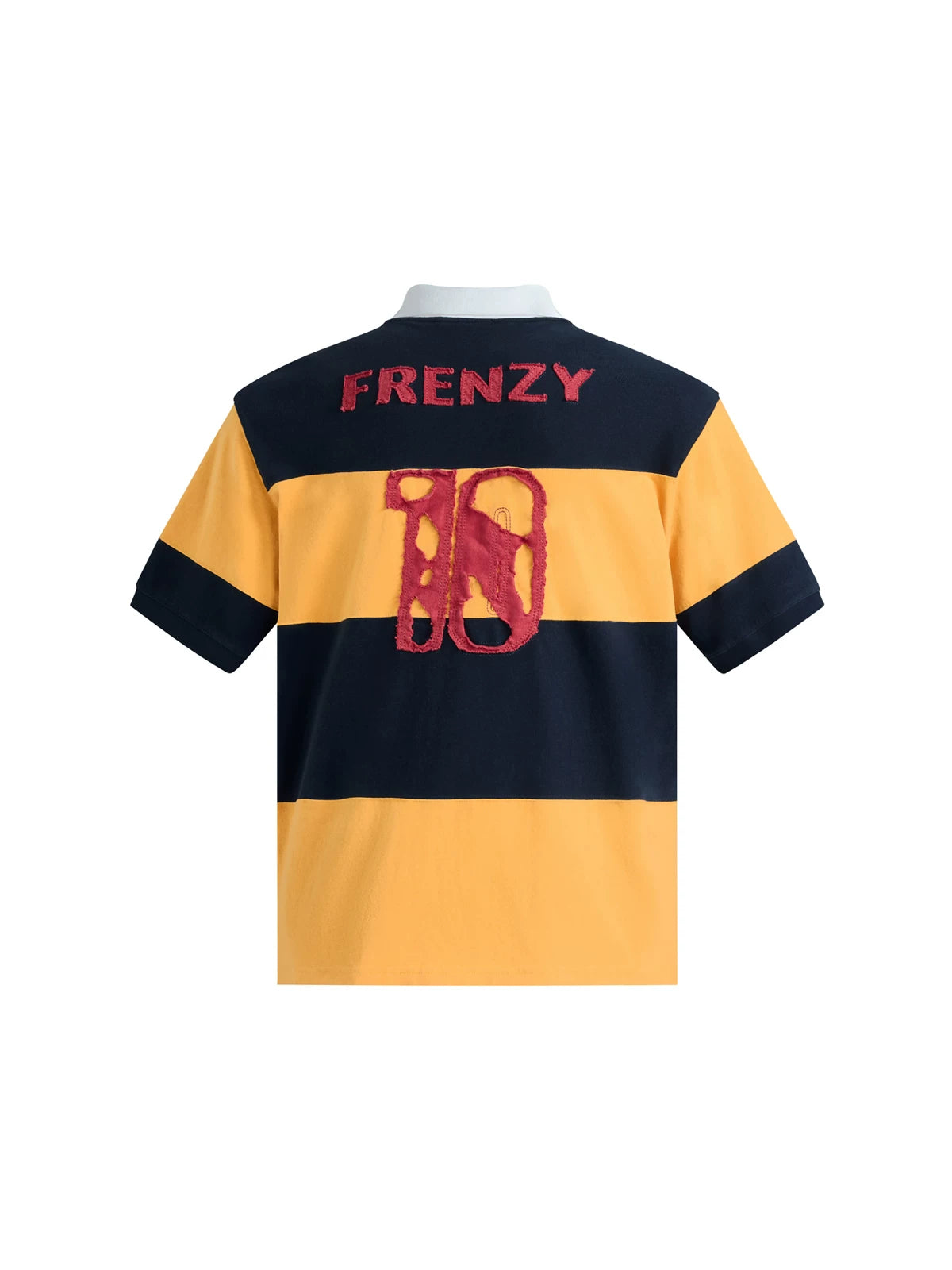 PEOPLESENSE Striped Cloth Embroidery Sports Tee