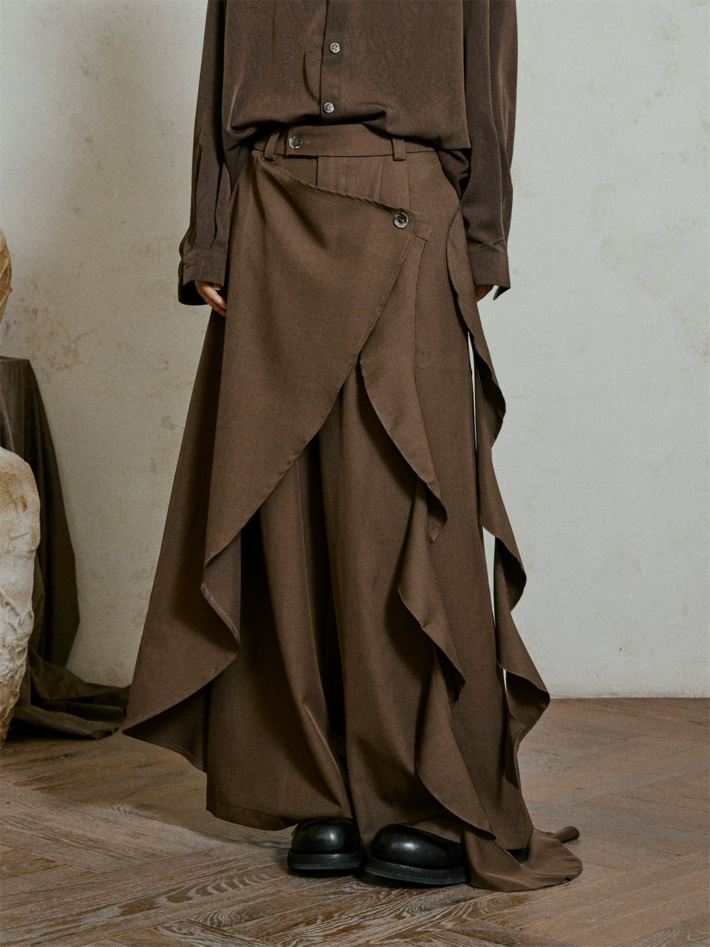 SUNYVONNE Irregular Fashion Streamer Slacks