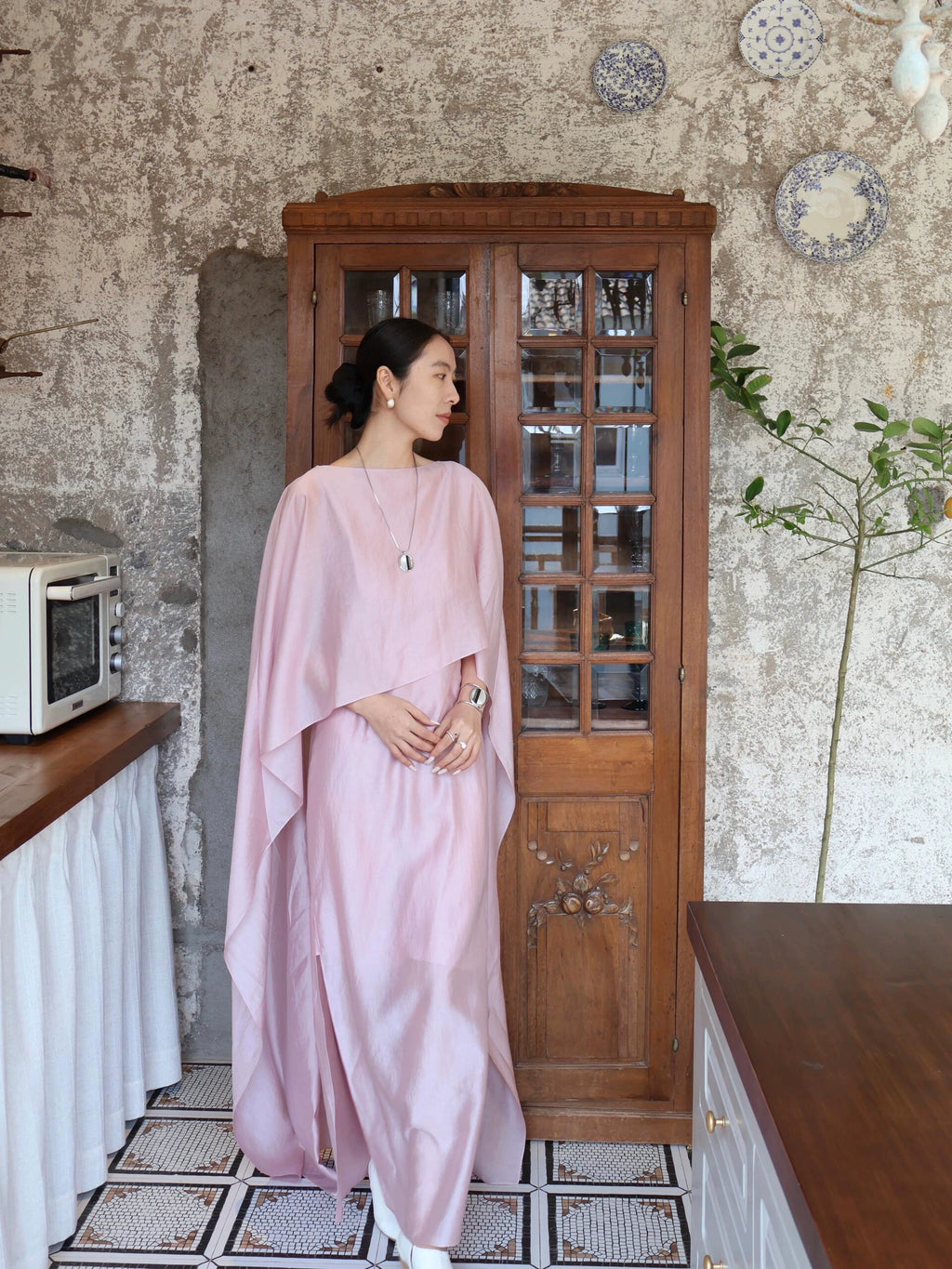 1S Shawl Split Dress Vacation Dress
