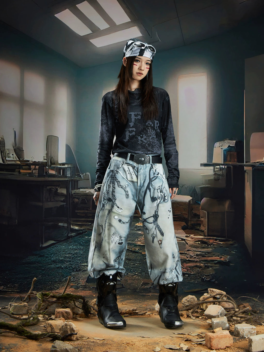 NOMANIAI 3D Printed Jeans