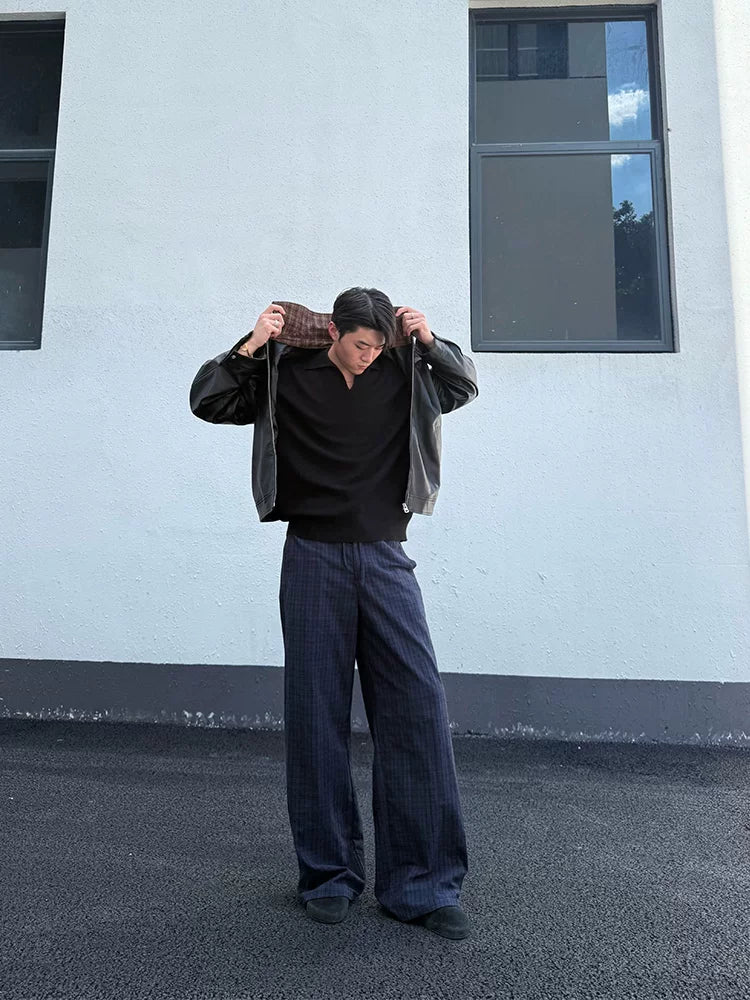 ZOZOFOREST Lazy Plaid Versatile Casual Pants